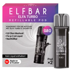 Elfbar - Elfa Turbo 0,8 Ohm Pod (2 Stück pro Packung)