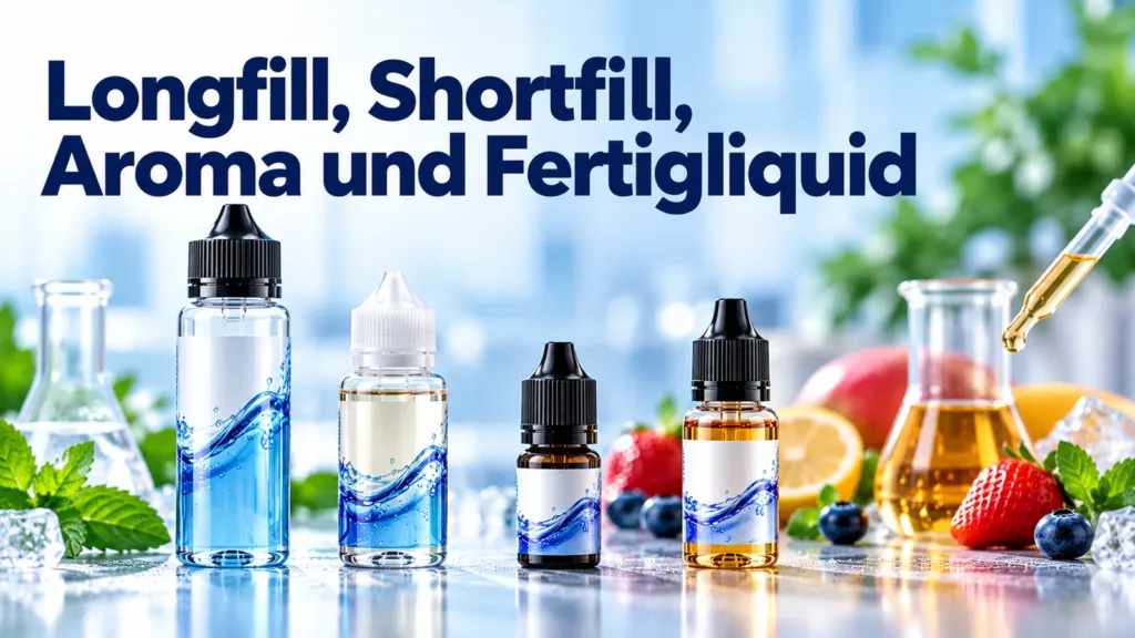 Liquidflaschen verschiedener Größen für Longfill, Shortfill, Aroma und Fertigliquid